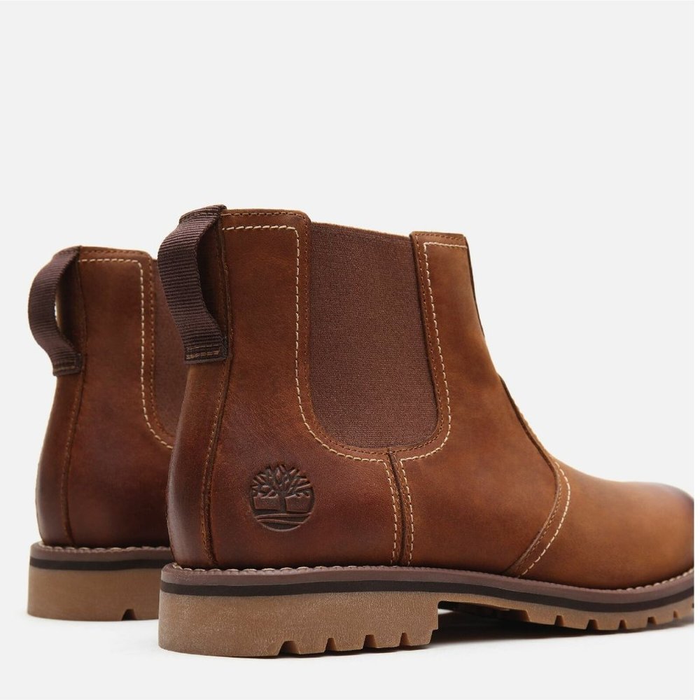Timberland Men's Larchmont Brown Chelsea waterproof leather Boots A13HZ ALL SIZE - Picture 3 of 9